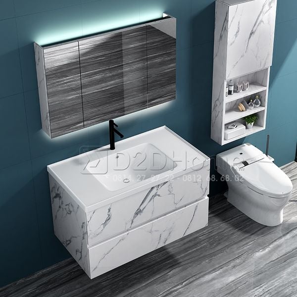 Tủ lavabo gỗ picomat sơn bóng gương PT-TL.PI18