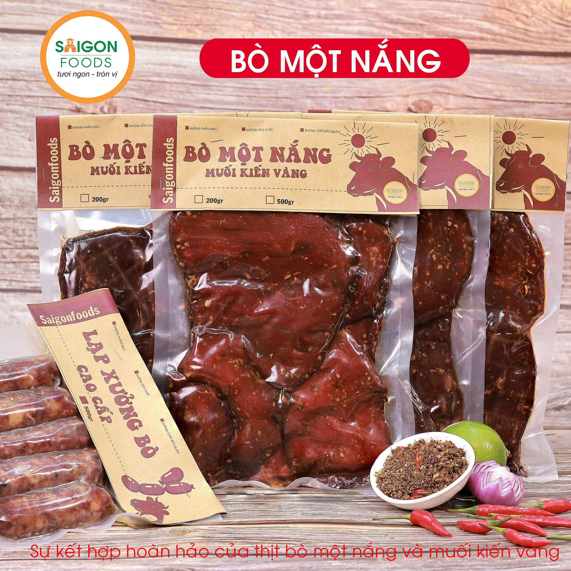  Thịt Khô Bò một nắng (Sỉ & Lẻ) - Tặng kèm muối kiến vàng - [Giao hàng toàn quốc] 