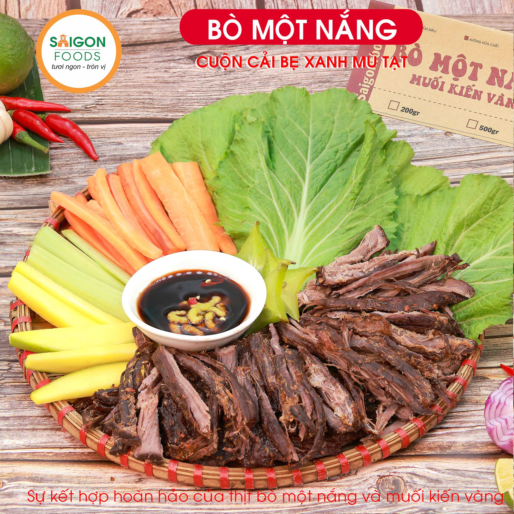  Thịt Khô Bò một nắng (Sỉ & Lẻ) - Tặng kèm muối kiến vàng - [Giao hàng toàn quốc] 