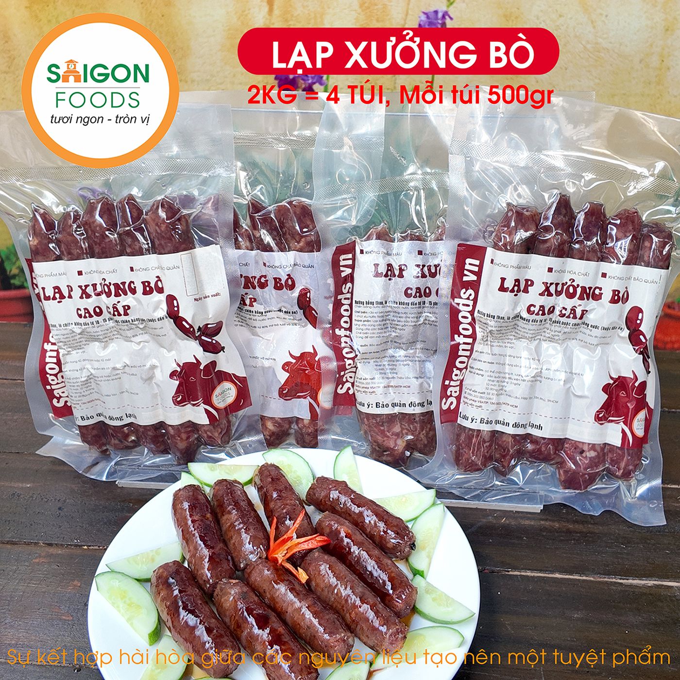  Lạp xưởng bò cao cấp Saigon Foods (Sỉ & Lẻ) - [Giao hàng toàn quốc] 