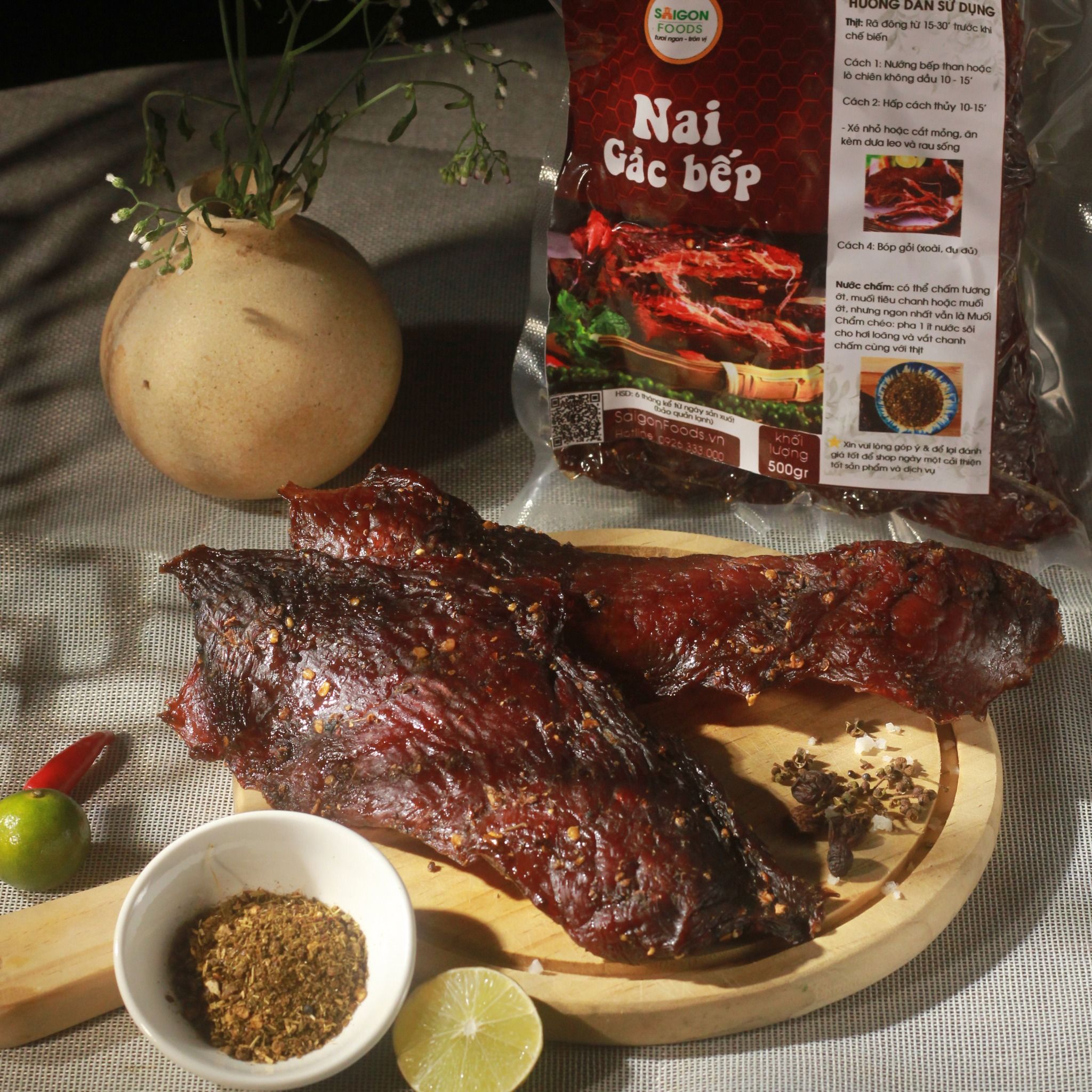  Thịt Nai gác bếp (tặng chẩm chéo) - [Giao hàng toàn quốc] 