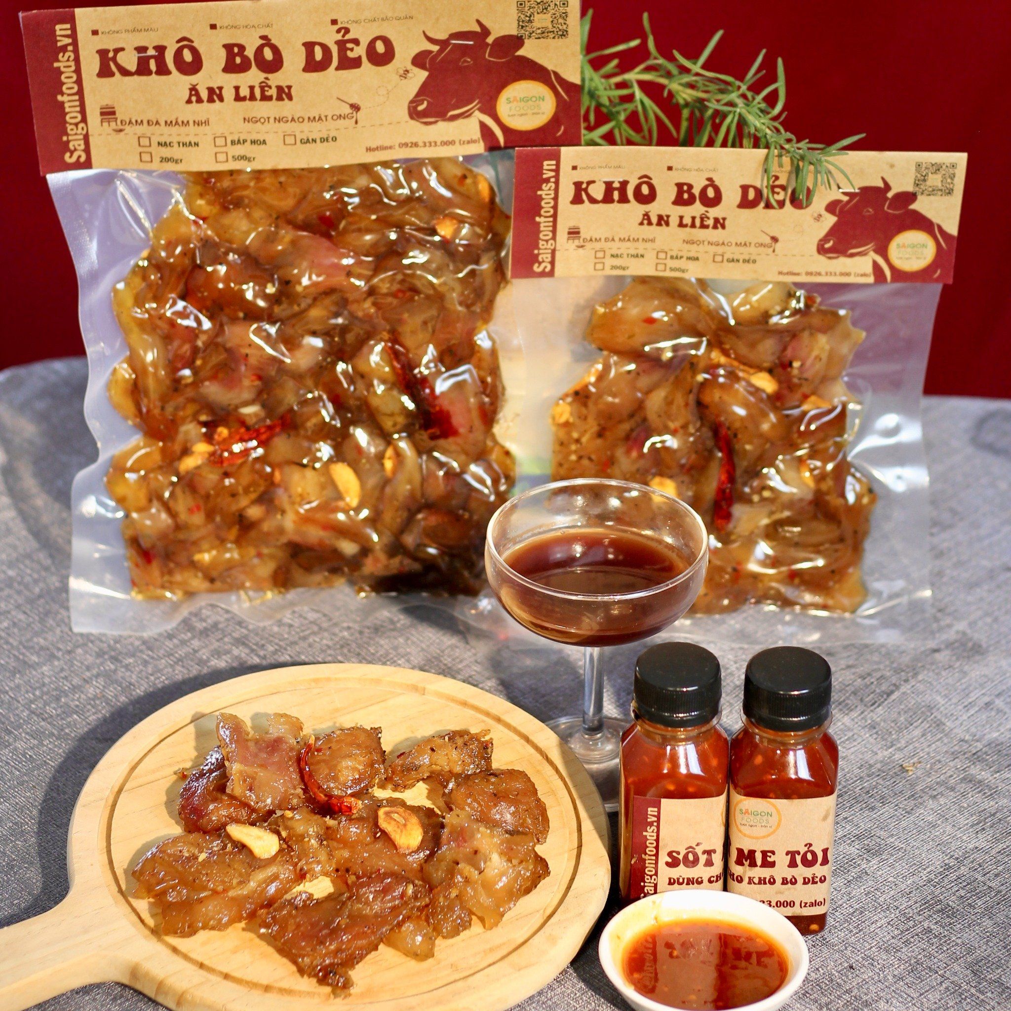  Gân bò sấy dẻo ăn liền (khô bò dẻo) - (200gr - 500gr - 1kg) - [Giao hàng toàn quốc] 