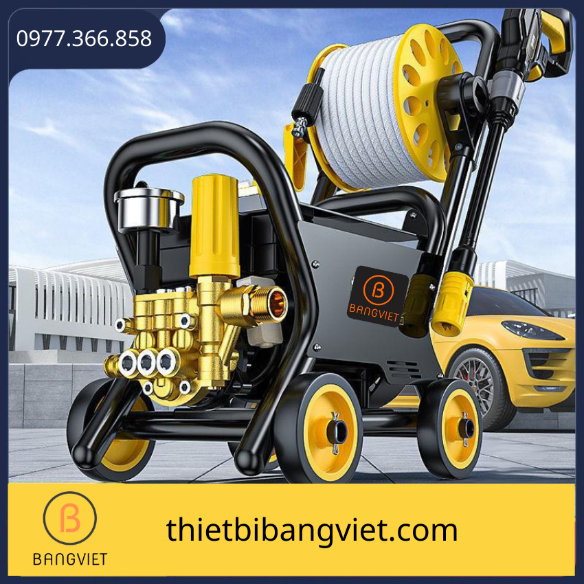 Máy rửa xe di động dành cho gia đình có điện áp 220V, với bơm nước áp – Thiết bị Bằng Việt
