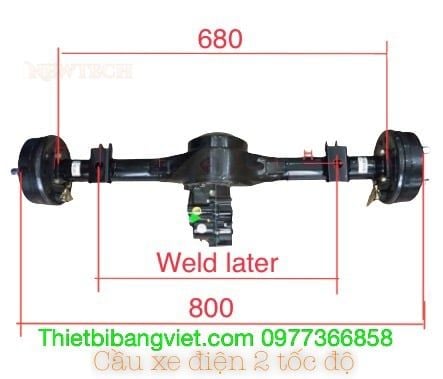 Cầu xe điện chiều dài theo yêu cầu GH657 (chưa gồm động cơ)