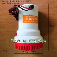 Bơm hút chất thải 1500GPH, hút chìm, hút đáy bể cá 1500GPH 12V