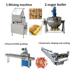Dây chuyền sản xuất kẹo dẻo dây chuyền sản xuất kẹo dẻo, kẹp lạc, thanh ngũ cốc,...  đa chức năng 300kg/h