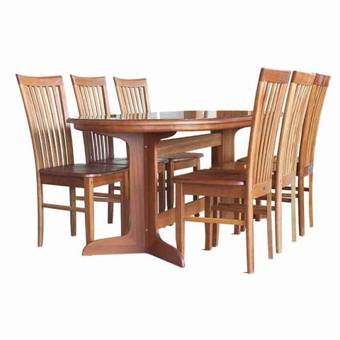 BỘ BÀN OVAL 1M8+ 6 GHẾ SI2002
