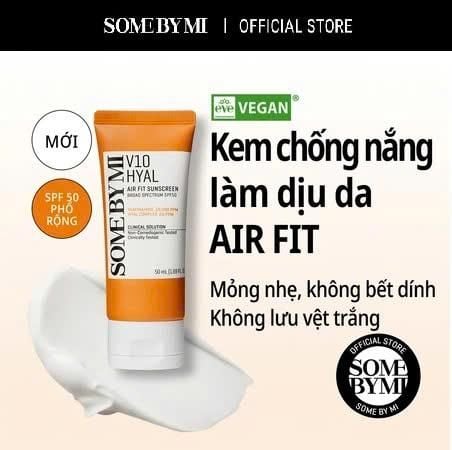 Some By Mi Kem chống nắng mỏng nhẹ V10 Hyal Air Fit Sunscreen SPF50+ PA++++ 50ml