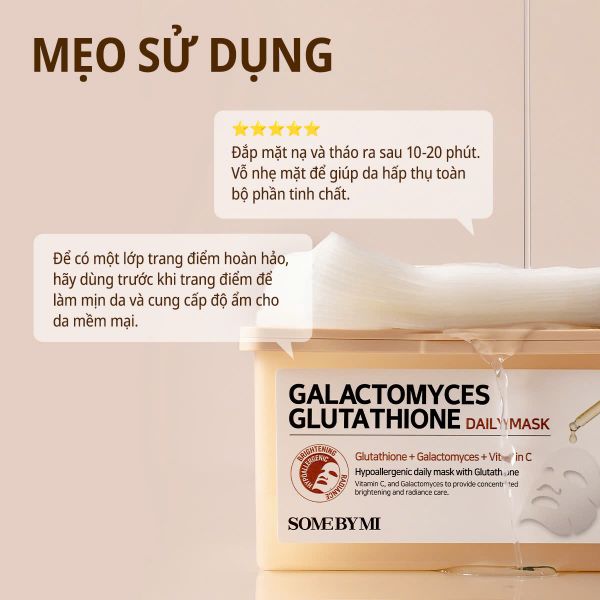Some By Mi Mt n dng trng hng ngy Galactomyces Glutathione Daily Mask 30 ming Some By Mi Mt n dng trng hng ngy Galactomyces Glutathione Daily Mask 30 ming