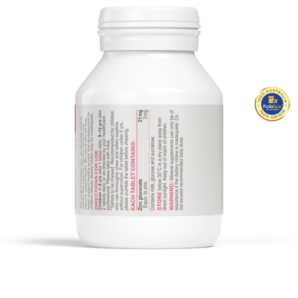 Viên uống Bổ sung Kẽm cho trẻ Bio Island Zinc 120 Viên