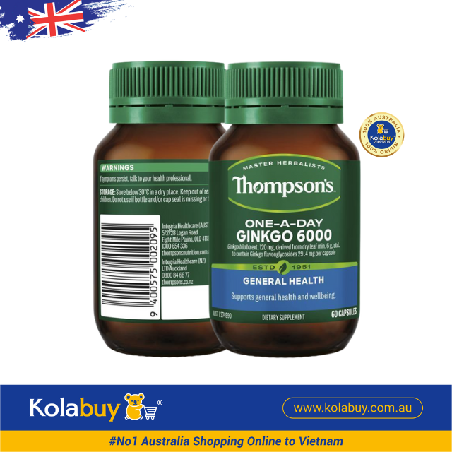 Viên uống bổ não Thompson's One-A-Day Ginkgo 6000mg 60 viên
