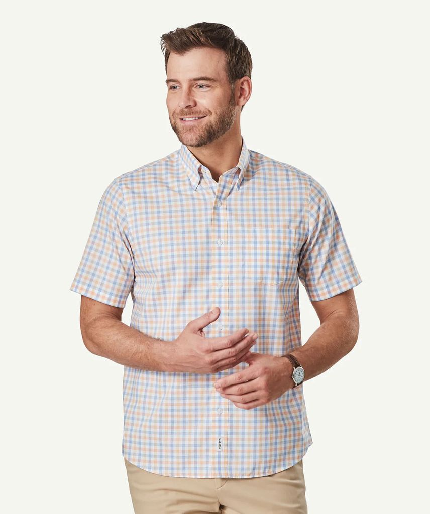 Easy Care Slub Check Short Sleeve Shirt