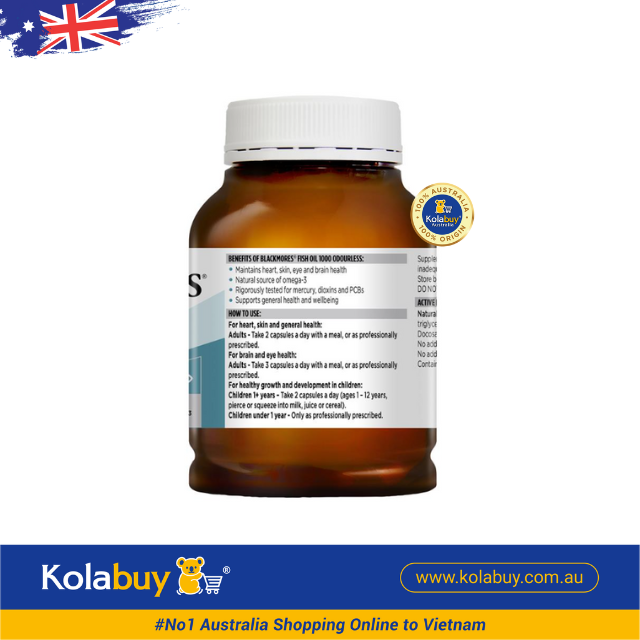 Viên dầu cá không mùi Blackmores Odourless Fish Oil 1000mg 400 viên