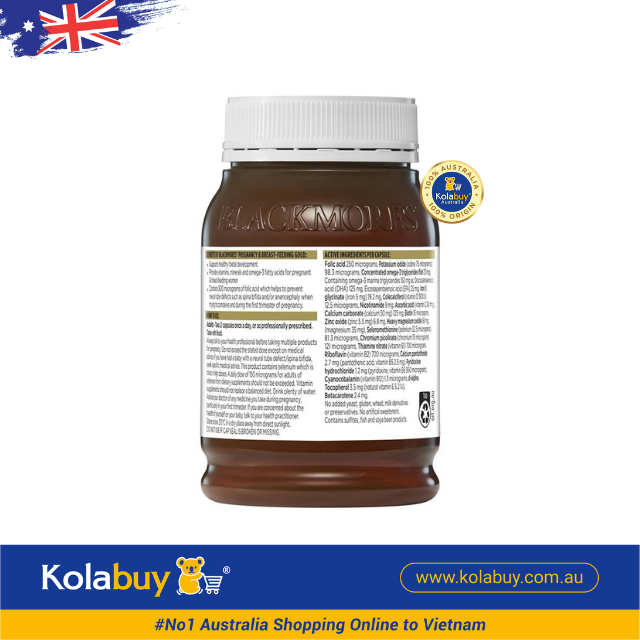 Viên uống Bổ sung Vitamin cho bà bầu và phụ nữ sau sinh Blackmores Pregnancy and Breastfeeding Gold 180 viên