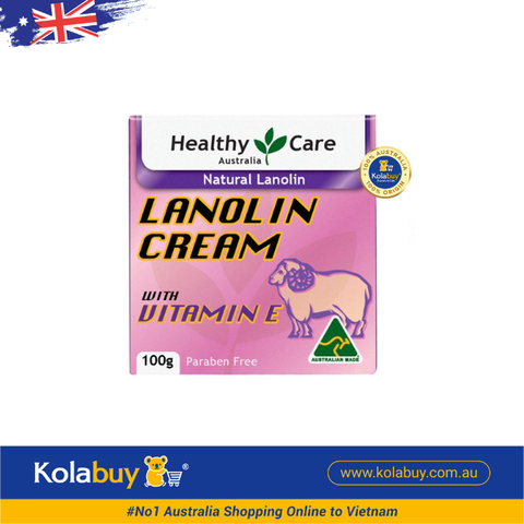 Kem dưỡng da Nhau thai cừu Healthy Care Natural Lanolin & Vitamin E Cream 100g