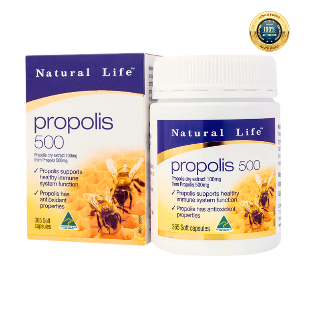 Viên uống keo ong Natural Life Úc Propolis Capsules 500mg 365 viên