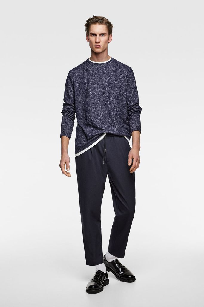 T-SHIRT WITH CONTRAST COLLAR