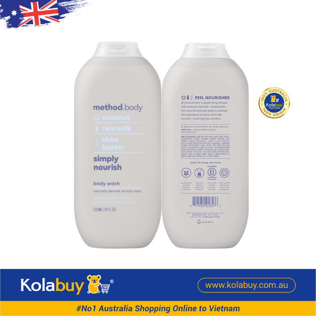 Dầu Tắm Method Màu Ghi Body Wash Simply Nourish 532ml