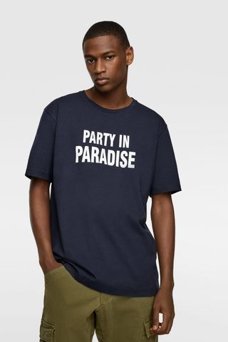 T-SHIRT WITH CONTRAST PRINT