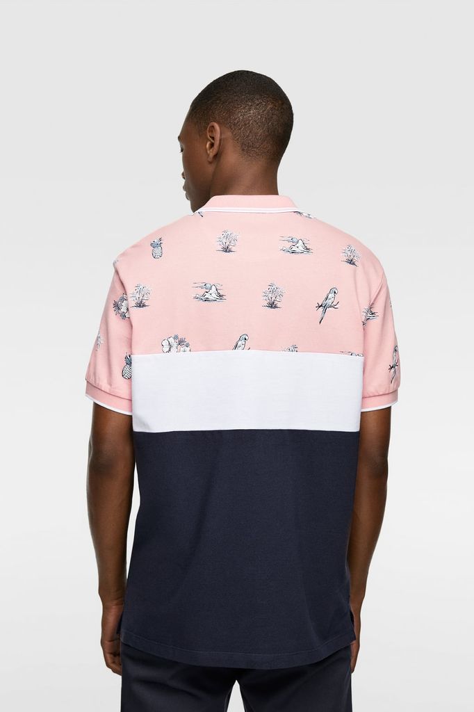 CONTRAST COLOUR BLOCK POLO SHIRT