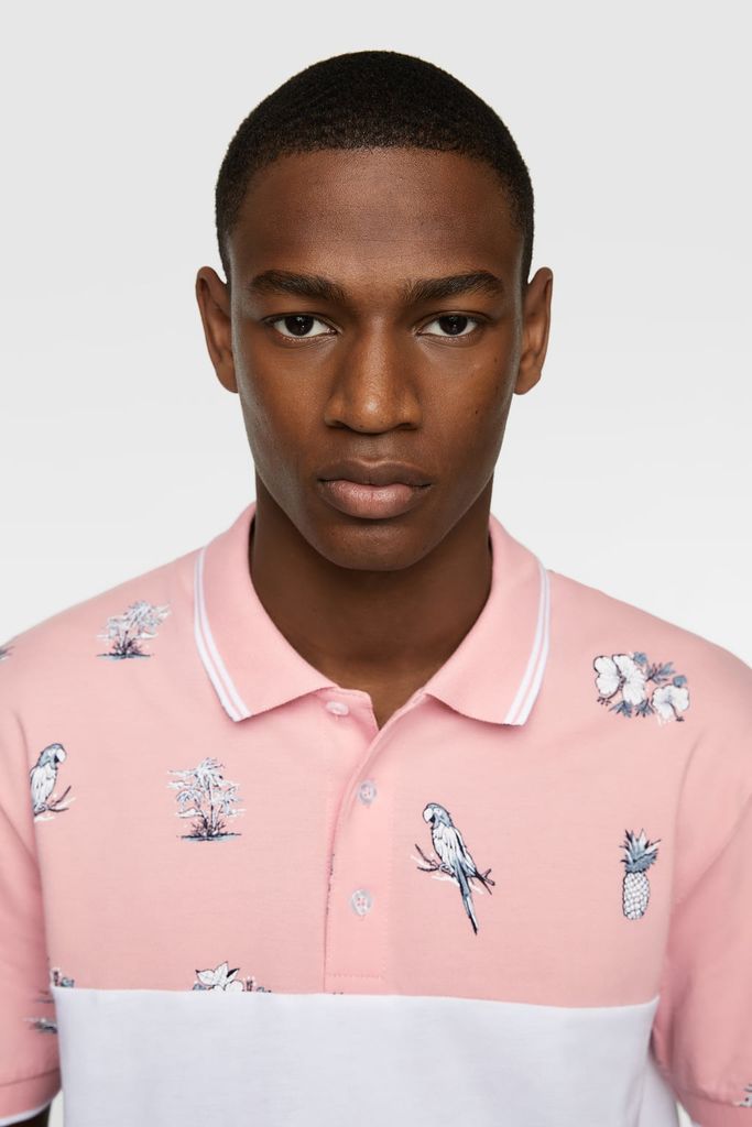 CONTRAST COLOUR BLOCK POLO SHIRT