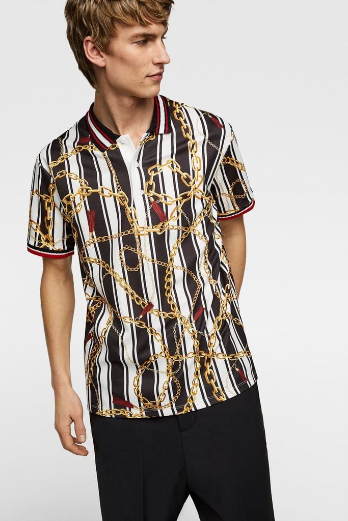 CONTRAST STRIPED POLO SHIRT