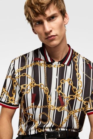 CONTRAST STRIPED POLO SHIRT