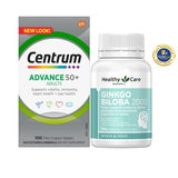 [Special Set] Chăm sóc sức khoẻ người cao tuổi Bổ não Ginkgo Healthy care & Centrum Advance 50+ (Discount đến 30%)