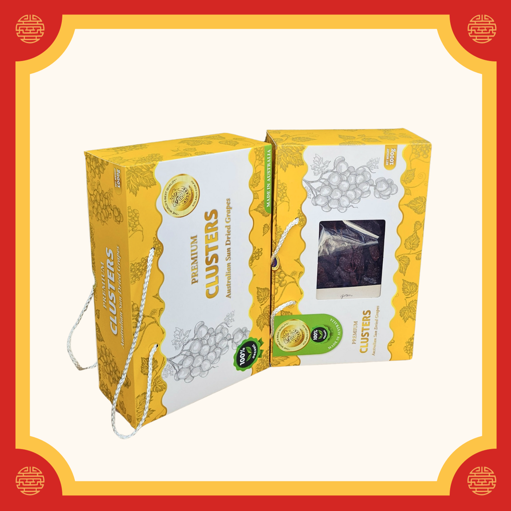 [Thompson Hộp quà 1kg] Nho khô nguyên cành Úc cao cấp Premium Thompson