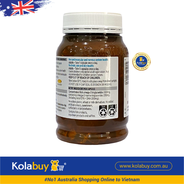 Viên uống bổ sung dầu cá Blackmores Omega Mini Double Concentrate 400 viên