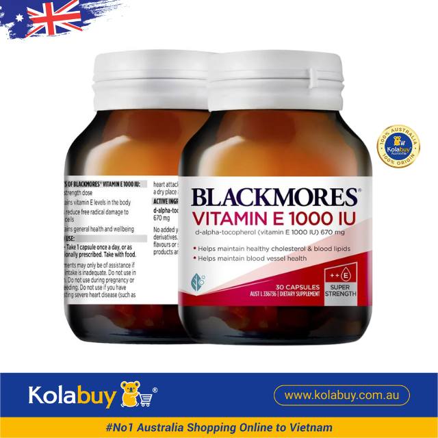 Viên uống chống lão hóa Blackmores Natural Vitamin E 1000IU 30 viên