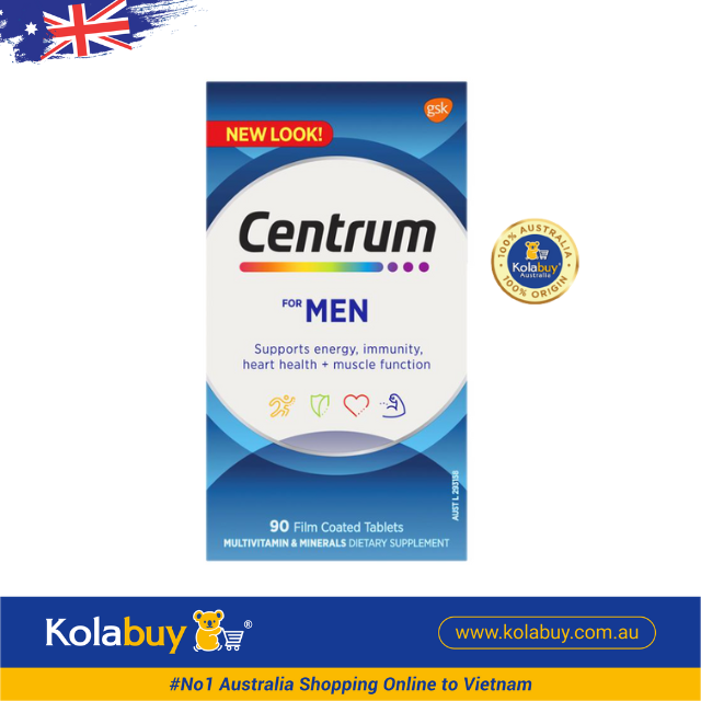 Viên uống Vitamin tổng hợp cho nam Centrum For Men 90 viên
