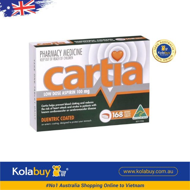 Viên uống hỗ trợ tuần hoàn máu Cartia 100mg của Úc 168 viên