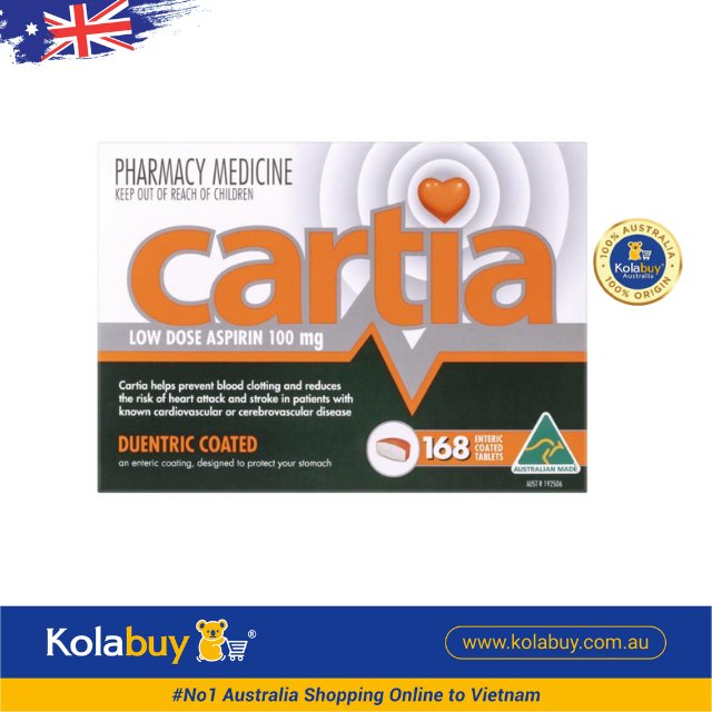 Viên uống hỗ trợ tuần hoàn máu Cartia 100mg của Úc 168 viên