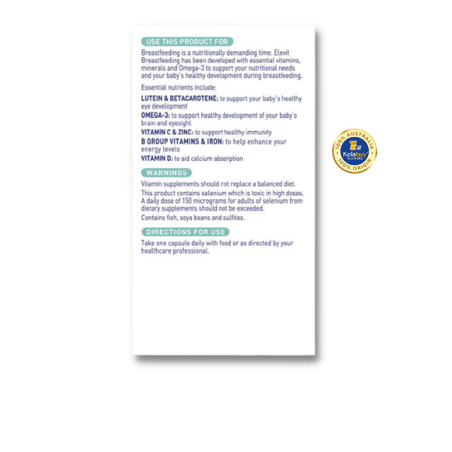 Viên uống Bổ sung Vitamin sau sinh Elevit Breastfeeding Multivitamin 60 viên