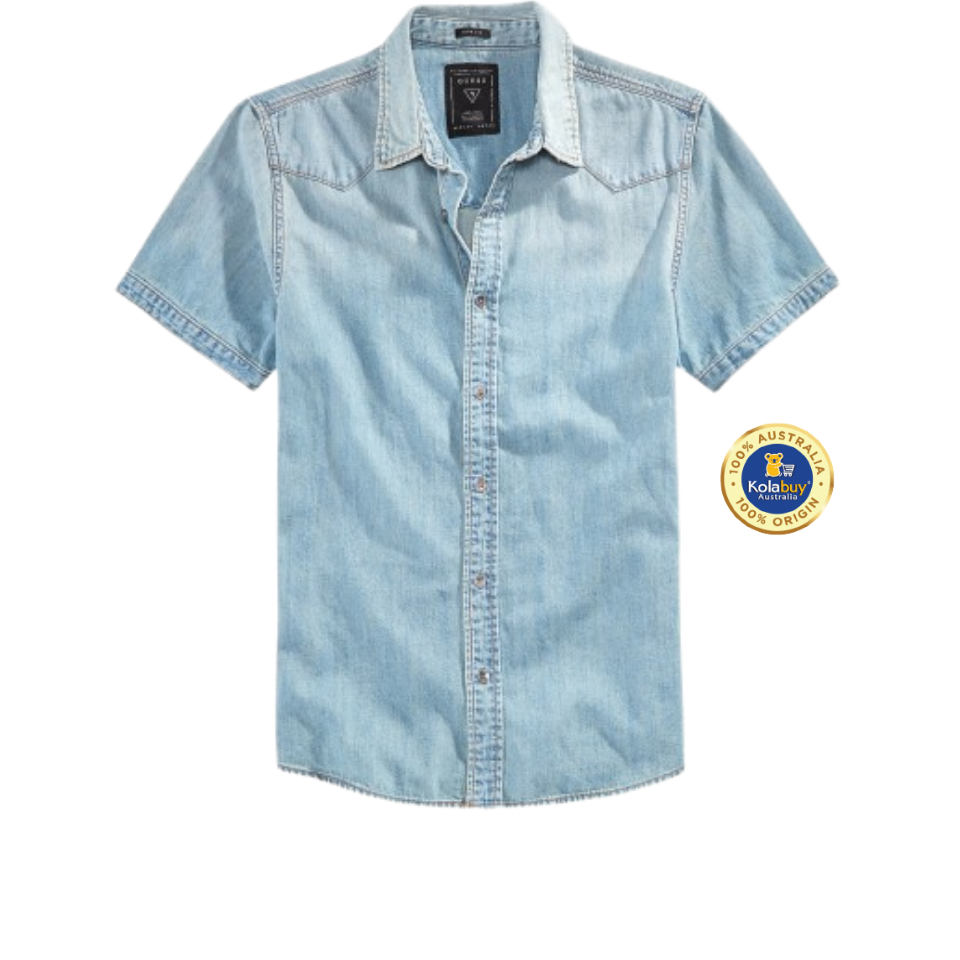 Guess Classic Short Sleeve Denim Shirt - Áo Nam