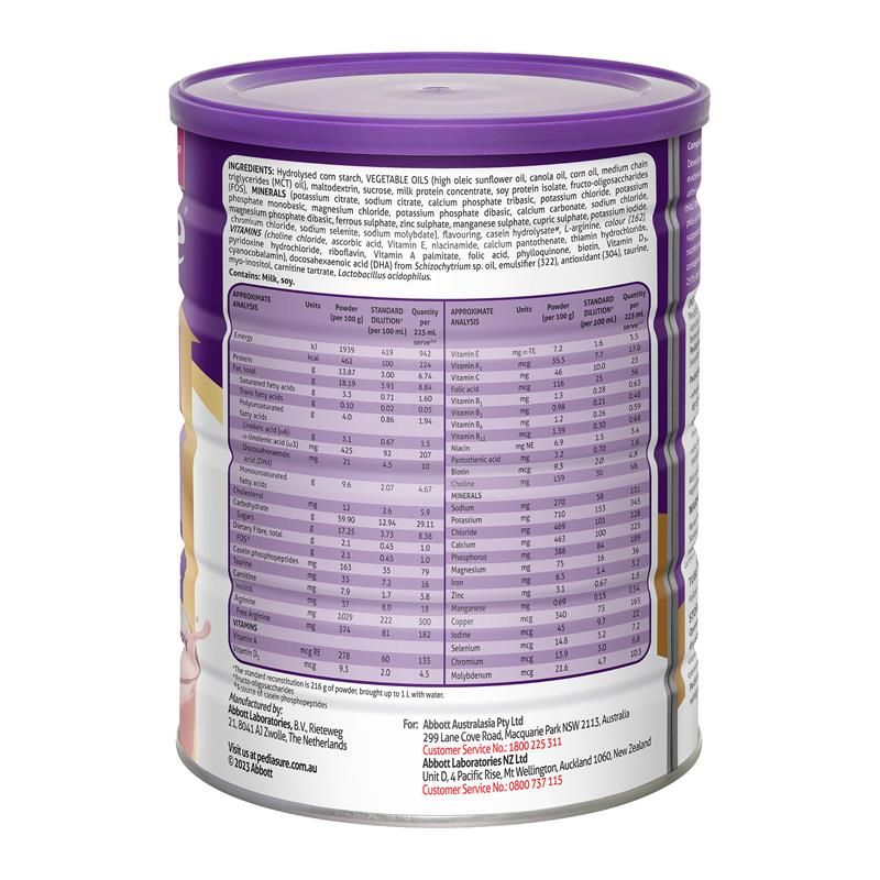 Sữa bột PediaSure Úc vị socola 850g cho bé 1-10 tuổi