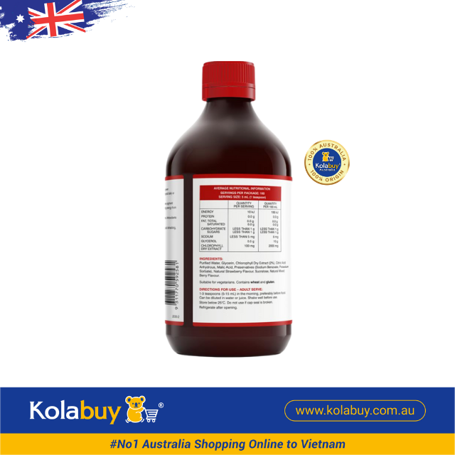 Nước diệp lục vị dâu Swisse Chlorophyll Mixed Berry 500ml
