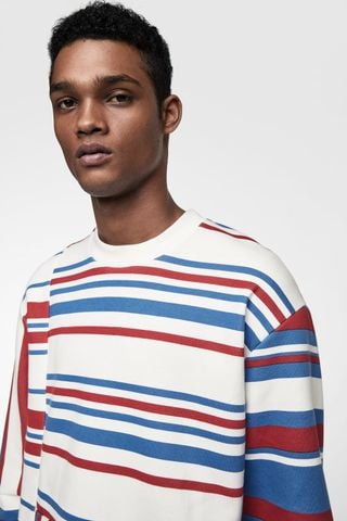 CONTRAST STRIPE SWEATSHIRT