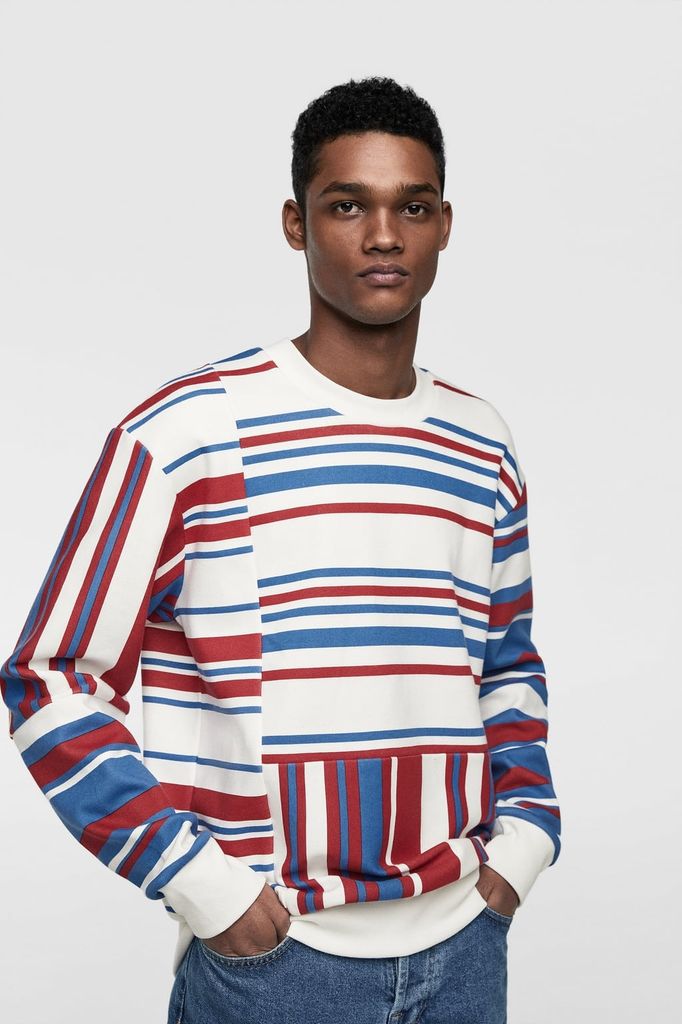 CONTRAST STRIPE SWEATSHIRT
