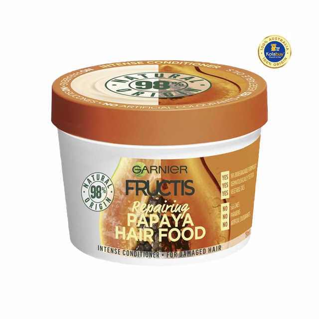 Mặt nạ phục hồi tóc hư tổn Garnier Fructis Repairing  Papaya Hair Food 390ml