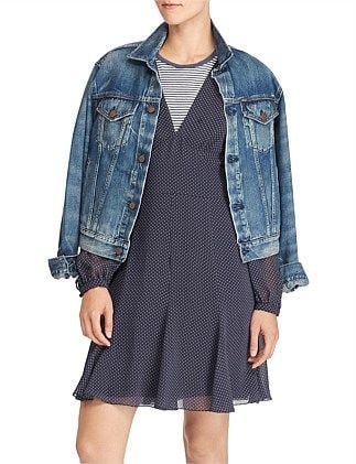 CREPE LONG SLEEVE DRESS