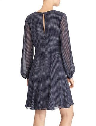 CREPE LONG SLEEVE DRESS