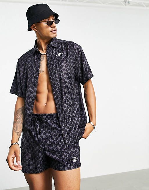 Siksilk monogram co-ord swim set