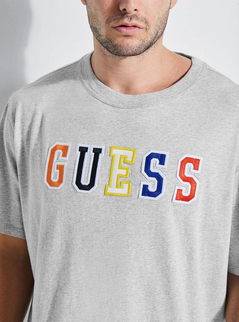 Guess originals oversized clearance multicolor logo tee