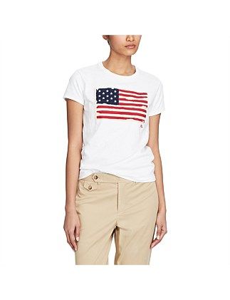 Short Sleeve Flag Tee Knit