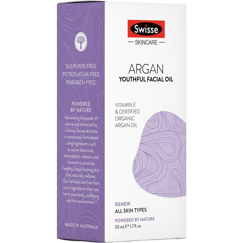 Dầu dưỡng da mặt trẻ hoá Swisse Argan 50ml