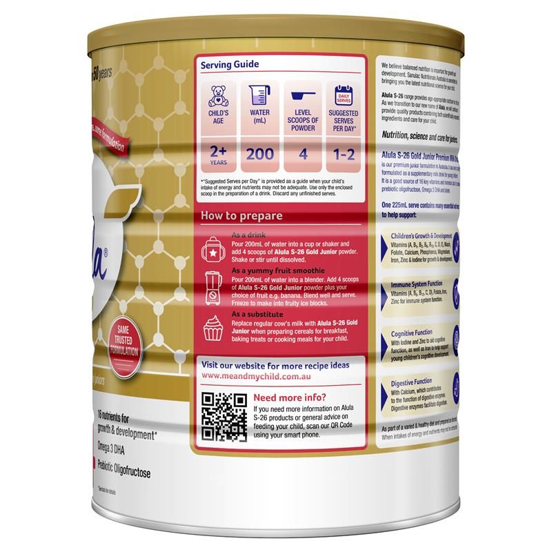 [KolaSub: Tặng 5% & 100% Freeship] Sữa bột S26 Gold số 4 của Úc cho bé từ 2 tuổi trở lên Alula Junior 900g