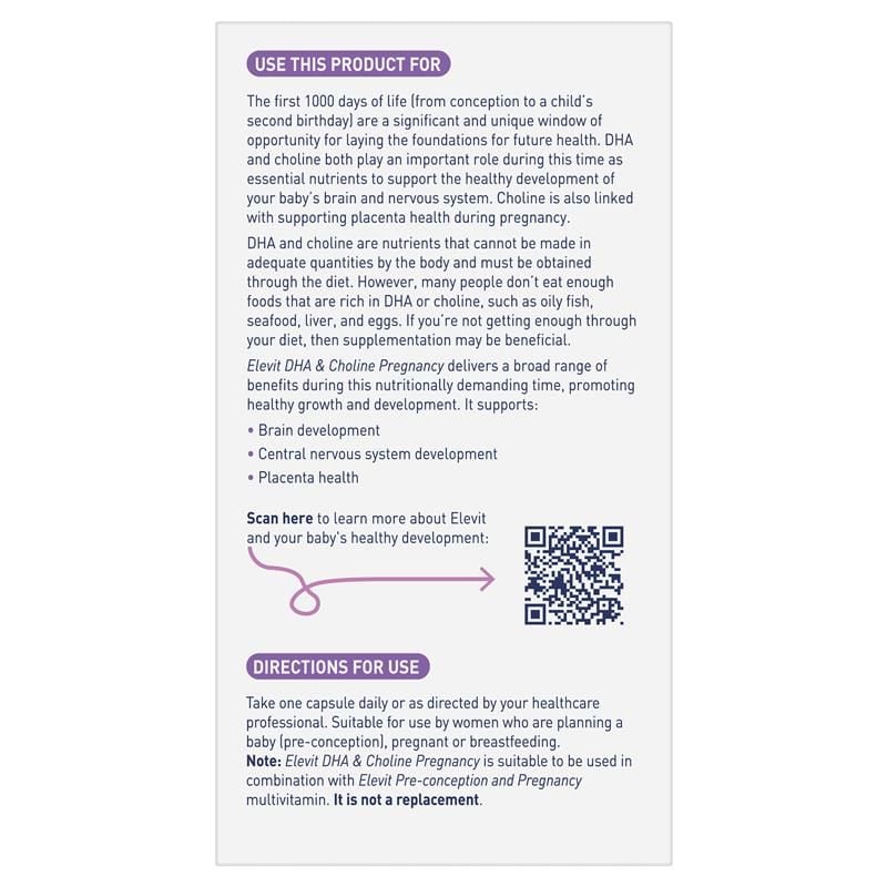 Viên uống Bổ sung DHA & Choline cho bà bầu Elevit DHA & Choline Pregnancy 60 viên