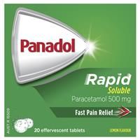 Viên sủi Panadol Rapid Soluble Paracetamol Pain Relief Tablets 500mg 20